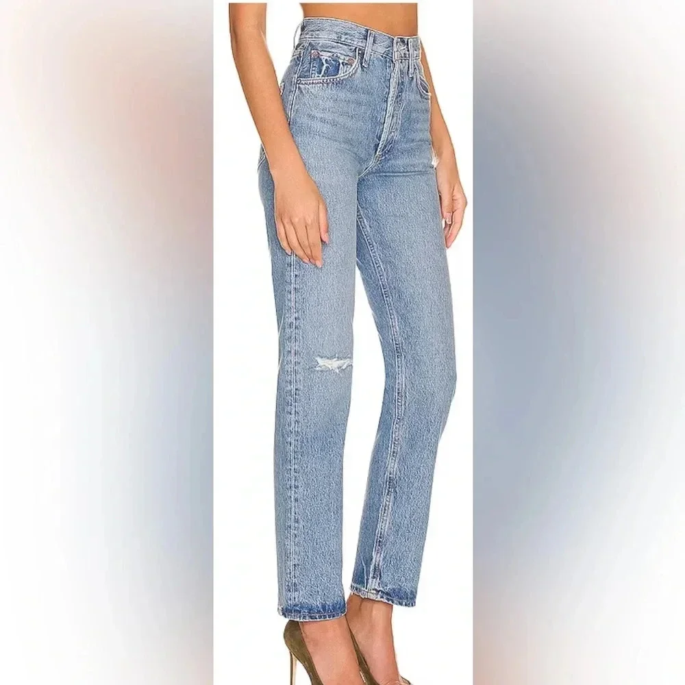 NWT AGOLDE 90's Pinch Waist in Abstract Blue Size 31